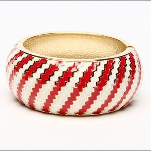 AmritaSingh Red Kimmy Chevron Cuff Bangle Bracelet